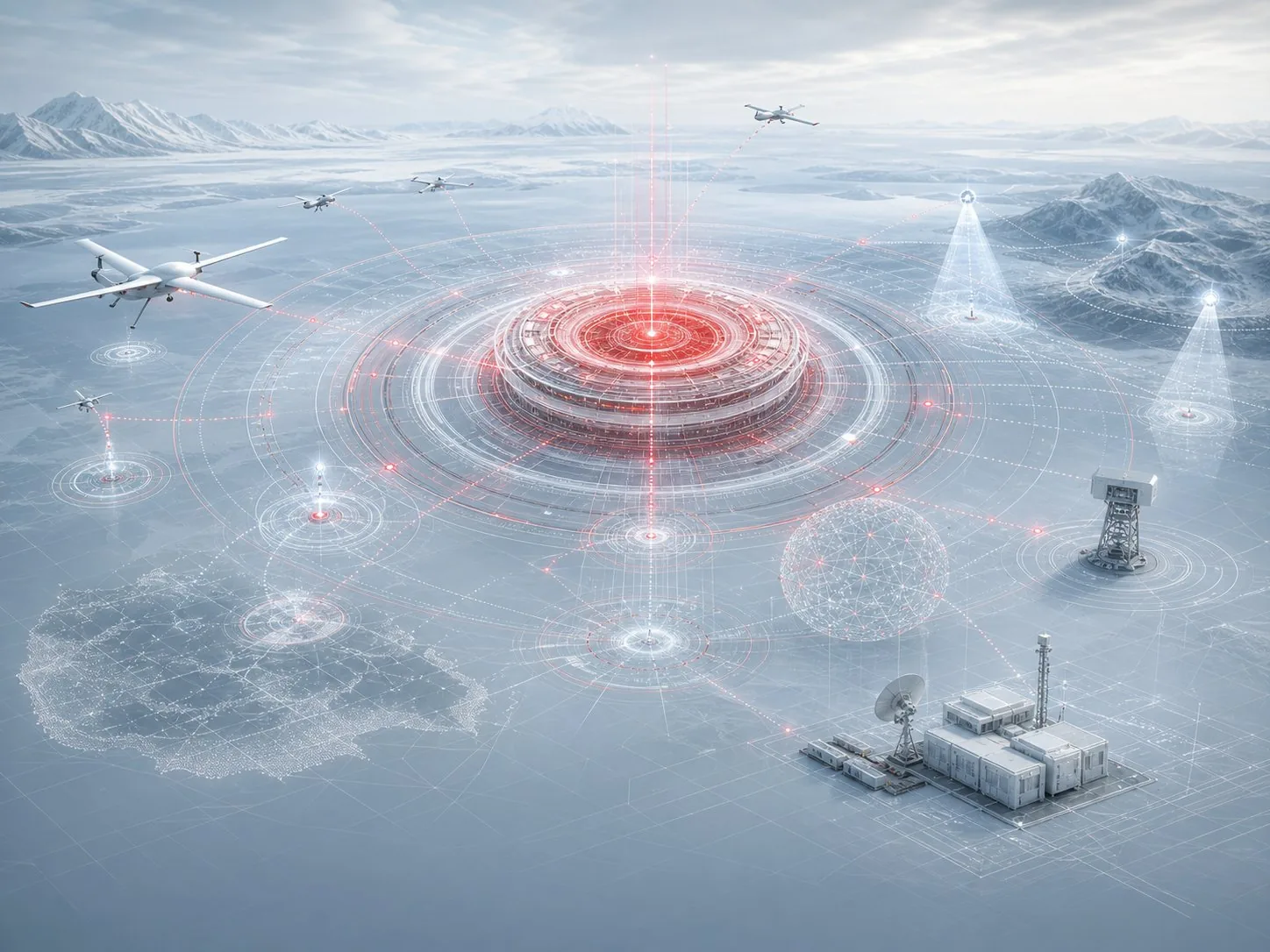 Sahtune mission environment connecting aircraft, sensors, and ground stations across terrain